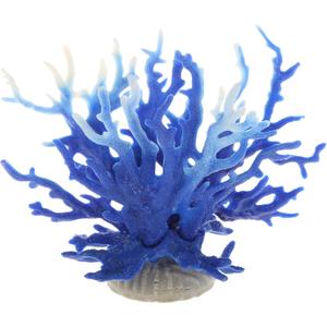 Colorful Coral Reef Decor, Mini Faux Coral Decor for Aquarium Decorations, 6.5x5.83inch (Blue White)