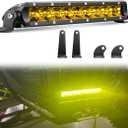 Chelhead UTV Led Light Bar, 11 Inch Single Row Yellow Spot Led Off Road Driving Lights Compatible with RZR XP Turbo, Can Am Maverick X3, Yamaha, Tractor for Hood, Bumper, Grille Lights