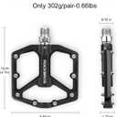 ROCKBROS Mountain Bike Pedals MTB Pedals Bicycle Flat Pedals Aluminum 9/16" Sealed Bearing Lightweight Platform for Road Mountain BMX MTB Bike