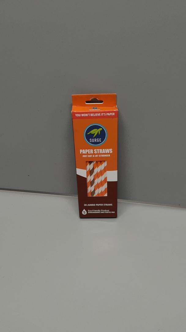 Surge. 30 Paper Straws. Just Got a Lot Stronger