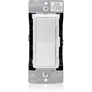Leviton Decora Digital Dimmer Switch for Dimmable LED, Halogen and Incandescent Bulbs, DDL06-1LZ, White