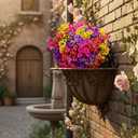 12-Pack Fake Mums Plants Artificial Fall Flowers for Outdoor Indoor Porch Yard Garden Decor, Faux Flower Daisy with Eucalyptus Leaves Boxwood Porch Patio (Daisy-4 Colors Mixed)