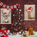 YTRGI Christmas Reindeer Mooses Art Decor, Christmas Reindeer Wall Decor, Vintage Red Nosed Elk Mooses Poster Hanger Frame, Mooses Gifts 12x16 In Set of 2