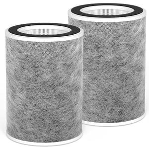 2 Packs HP201 HP202 HEPA Replacement Filter Compatible with Shark Clean Sense HP200 HP201 HP202 HP232 Neverchange HP301 HP302 UA205 HC502 AP1000 Air Cleaner Purifiers MAX, Part #HE2FKBAS, HE2FKBASMB