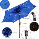 Blissun 7.5 ft Solar Umbrella, 18 LED Lighted Patio Umbrella, Table Market Umbrella