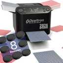 2026 Upgraded All-in-One Automatic Card Shuffler and Dealer,for Versatile Card Games,Programmable Card Dealer,Card Shuffler 2 Deck,360 Rotation,Ultra Quiet,Rechargeable,12 Players (Black+8 Remotes)