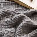 EMME Cotton Throw Blanket for Couch Soft Muslin Blankets 50"x60" Lightweight Breathable Blanket All Season Gauze Blanket, Grey