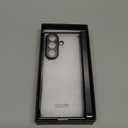 Clear Case for Samsung Galaxy Z Fold 7, Transparent Electroplating Phone Case with Magnetic Hinge Protection and Screen Protector,Slim Shockproof Protective Cover for Samsung Z Fold 7 (Black)