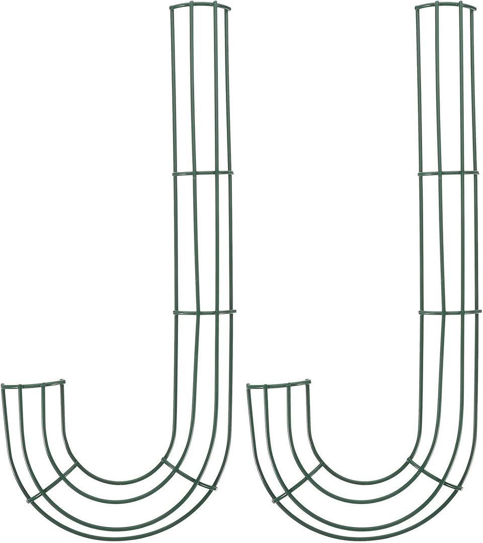 Operitacx 2 Pcs Wire Wreath Frame, 12 Inch J Shaped Metal Wreath Form for Crafts & Floral, Wedding, Christmas Front Door Decoration Home Party DIY Crafts Supplies