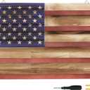 LACGO Challenge Coin Display Wall Mount, Military Coin Display Holder with American Flag, Wooden Coins Collection Stand for Police, Veteran, Patriotic Decor