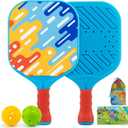 Kids Pickleball Paddles Set of 2  Lightweight, Durable, Ergonomic Grip for Small Hands, Toddler Outdoor Toys Backyard Games for Kids Ages 4 5 6 7 8 Year Old Boy Girl Birthday Gift, Beginner Ball Game