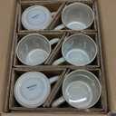 MONITO Coffee Mugs Set of 6, 16 oz Mugs Set, Ceramic Coffee Cups with Large Handles, Suitable for Lattes, Hot tea, Cappuccinos, Mochas and Cocoa,Bonbon Beige
