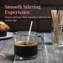 1000 Wooden Coffee Stirrer by Prestee - Disposable 5.5 inches Long Wooden Stir Sticks for Coffee and Cocktails - Smooth, Splinter-Free Beverage Mixers - Ideal for Cafe, Bars and Drink Stations