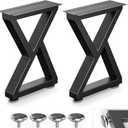 28" Metal Coffee Table Legs, Sturdy Black Bench Legs, Suitable for DIY Furniture Legs, Dining Tables, End Table, Chair, Desks, and Benches - 71 cm H x 45 cm W, Set of 2 (28" Z-Type)