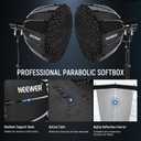 NEEWER Parabolic Softbox Kit, 35.4" Bowens Mount Soft Box with Light Diffusers for Studio Photography Video Recording Streaming Lighting Compatible with Aputure 120d Compatible with Godox SL60w, NS72P