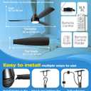 52 inch plug-in ceiling fan light with 16.5ft cord,Gazebo fan light dimmable 3CCT LED,Reversible,Portable Hook Design for bedroom garage tent porch kitchen patio.