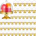 48 Pack Mini Cake Stand with Dome, Gold Base Mini Donut Domes & Tiny Cake Stand for Cupcakes, Desserts, Candy Display - Perfect for Weddings, Birthdays, Parties