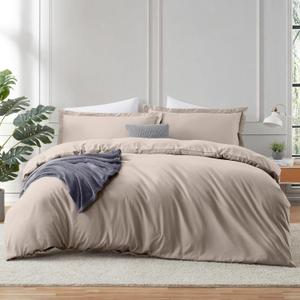 Hearth & Harbor Linen Duvet Cover Full Size - 3 Piece Bedding Set, Soft Double Brushed Comforter Cover Set with Button Closure, 1 Full Duvet Cover 80x90 inches and 2 Pillow Shams