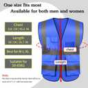 Safety Vests 20 Pack,Hi Vis Construction Vest with 5 Pockets and Zipper,Reflective Vest for Men Women Work One Size (Brown)