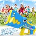 Bubble Gun for Kids Ages 4-8: Shark Light Up Bubble Machine for Toddlers, Rechargeable, 2 Bubble Solution, Outdoor Toy Party Birthday Gift for 3 4 5 6 7 8 Year Old