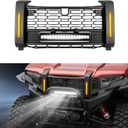 Front Mesh Grille with Accent Light for Polaris Xpedition XP/ADV 2024+, Grill with Left Right LED DRL Light Bar and Turn Signals for Polaris Xpedition XP/XP 5/ADV/ADV 5 2024+ Accessories