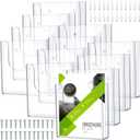 Ripeng Pack of 12 Brochure Holder Wall Mount 6 x 9 Inch Clear Flyer Holder Magazine Pamphlet Display Stand Acrylic Wall Organizer Plastic Wall File Holder for Literature Mail Paper Document Rack Display