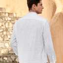Enlision 103H Men's Long Sleeve Linen Henley Shirt Quick-Drying Stylish Casual Shirt for Daily Wear Summer Vacation (White, S)