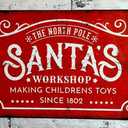 AAROENLYS Vintage Retro Sign Tin Sign Santas Workshop Sign Metal Iron Painting Plaque Wall Decor Bar Club Novelty Funny Bathroom Toilet Paper Parlor Cafe Store 8x12 Inch (Multi41)