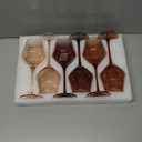 Brown Wine Glasses Set of 6  16oz Handblown Amber Stemmed VENUS Wine Glass, Millard Style Wine Glasses for Home Dinner Party for Kwanzaa