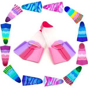 Limited Edition Swimming Training Fins,Comfortable Silicone Swim Fin for Swimming and Diving,Size Suitable Beginners Kids Girls Boys Adults