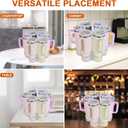 Aobiono Water Bottle Organizer for Stanley 40 oz Tumbler, Rotatable Cup Holder Stand 6 Slot Lazy Susan Spinning Carousel, Kitchen Cabinet Storage Accessories (Transparent) (Clear)