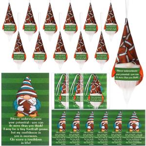 Roowest 30 Sets Pocket Hug Bulk Football Plush Doll Positive Gift Inspirational Gnomes Rugby Gnomes Pendant with Card Social Worker Month Bulk Gift for Women Men Coworker Group Football Team
