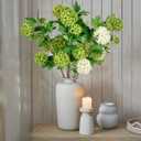 DILATATA Faux Hydrangea Flowers 31" Green Artificial Hydrangea Spray with 5 Flower Heads, 3 Per Bag.Faux Hydrangeas Plastic Flowers Fake Hydrangeas for Indoor Outdoor Wedding Table Centerpieces Decor