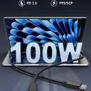 100W USB C Charger Block,4-Port GaN Fast Charger Compatible with MacBook Pro, MacBook Air, Google Pixelbook, ThinkPad, Dell XPS, iPad Pro, Galaxy iPhone All USB C Devices 6ft