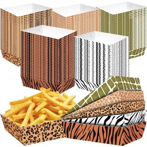 50Pcs Jungle Safari Wild Animal Party Supplies Disposable jungle zoo animal Print Paper food tray for Birthday Party, Baby Shower and jungle safari theme party decorations 50Pcs Jungle Safari Wild Animal Party Supplies Disposable jungle zoo animal Print Paper food tray for Birthday Party, Baby Shower and jungle safari theme party decorations