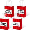 2 x 12 pcs Pixel Themed Goodie Bags with Haddle, Party Favor Gift Bags, Kraft Paper Candy Treat Bag for Birthday Decorations & Party Supplies