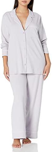 Amazon Essentials Women's Long Sleeve Cotton Modal Pajama Set, Loungewear with Full-Length Bottom M