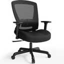 ELABEST Mesh Office Chair,Ergonomic Computer Desk Chair,Sturdy Task Chair- Adjustable Lumbar Support & Armrests,Tilt Function,Comfort Wide Seat,Swivel Home Office Chair (Noir Black (Padded Seat)), 17.3 Inches X 20.5 Inches X 19 Inches