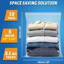 Extra Large Storage Bags - Zipper Seal, 3.1-mil Thick, Heavy Duty, 5 Gallon 18" x 24", Jumbo Plastic Bags for Clothes, Travel, Moving, Large Reusable Freezer Bags, BPA-Free (10 Count)