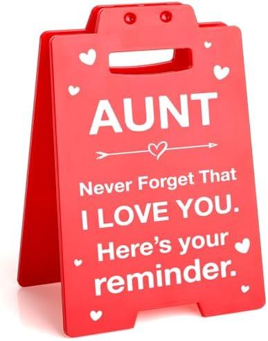 Lodeskee Aunt Birthday Gifts from Niece Nephew, Valentines Day Gifts for Aunt, Mothers Day Wedding Anniversary Presents for Aunt, I Love You Aunt Novel Decorative Signs & Plaques for Aunt, Red