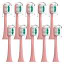 DenSecc Replacement Brush Heads Compatible with AquaSonic icon Electric Toothbrush, 10 Pack, Blush