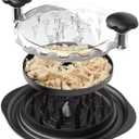 Chicken Shredder Large Chicken Breast Shredder Tool Twist with Brush&Fork, Visible Meat Shredder Machine, Strong Anti-Slip Strip, Ergonomic Handle, BPA Free, Suitable for Pork Beef Chicken (Black)