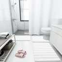 Buganda Memory Foam Bath Mat, 47" x 20", Ultra Soft and Non-Slip Bathroom Rugs, Water Absorbent and Machine Washable Bath Rug Runner for Bathroom, Shower, and Tub, White