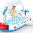 Kiddie Pool for Toddlers, Splash Pad for Kids Ages 4-8, 68" Inflatable 3-in-1 Swimming Pool for Kids, Backyard and Outside Sprinkler Play Mat Wading Pool for 3 4 5 6 Year Old Kids