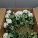Serwalin 60 PCS White Artificial Roses in Bulk, Fake Silk Roses Realistic Roses for Bridal Bouquet Wedding Centerpieces Flower Arrangement Party Home Decor (60PCS)