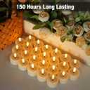 50 Pack Battery Operated Tea Lights Candles, Realistic Flickering Flameless LED Tea Lights, 3D Wick Electric Fake Tealights Candles for Wedding, Festival, Party, Home Decor (White)