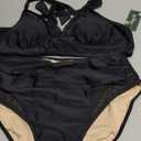 Blooming Jelly Womens Tummy Control Swimsuit High Waisted Modest Bikini Cute Curvy Ruched 2025 Bathing Suit (L, Black)