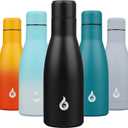 BJPKPK Insulated Water Bottle 12oz Small Stainless Steel Water Bottles Reusable Metal Thermal Keep Cold and Hot, Midnight Black