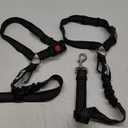 SlowTon Dog Seat Belt for Car, 2 Pack Dog Car Harness Seatbelt Adjustable with Elastic Bungee Buffer, 2 in 1 Pet Car Leash Headrest Restraint Dog Reflective Safety Tether (Black, Headrest+Clip)