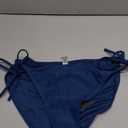 Zmart String Tie Side Bikini Bottoms - Women Full Coverage Swimsuit Bottom Mid Rise Mid Waist Swim Bathing Suit Bottom (Medium, Blue)